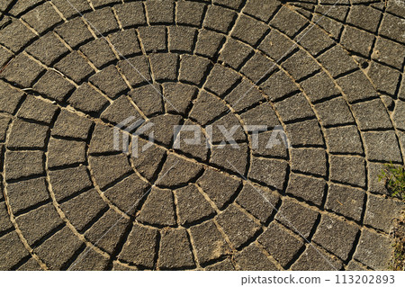 Circular pavement stone pavement 113202893