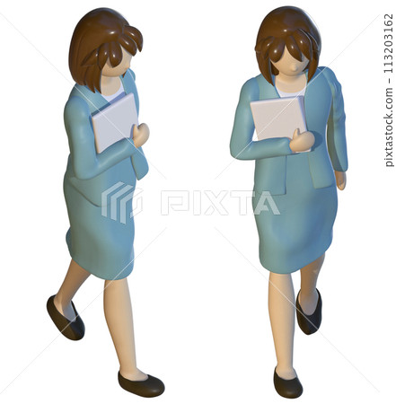 行走的女商人頭頂角度 113203162