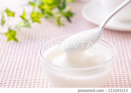 Eat yoghurt 113203223