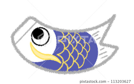Crayon illustration of carp streamer 113203627