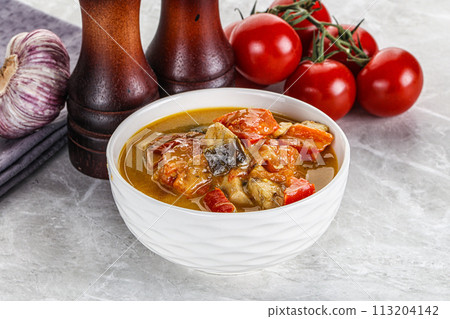 Traditional yellow Thai curry with chicken Traditional yellow Thai curry with chicken 113204142