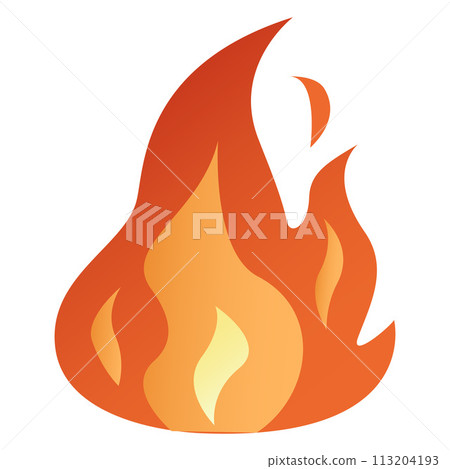 Fire flames, bright fireball, heat wildfire and red hot bonfire, red fiery flames isolated 113204193