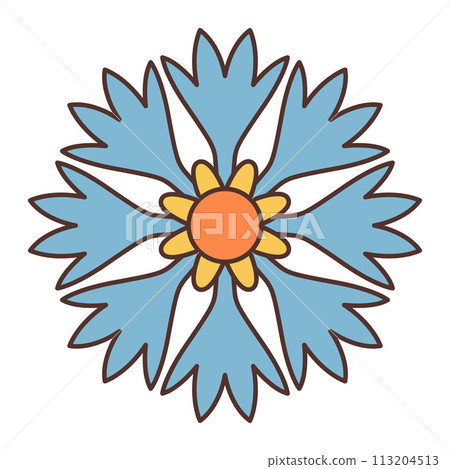 Blue flower. Floral design element. 113204513