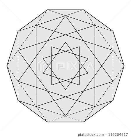 Sacred geometry vector design element.  113204517