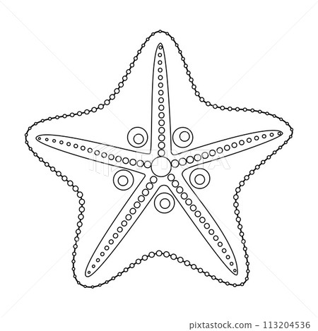Starfish Black and white. Art therapy Coloring page 113204536