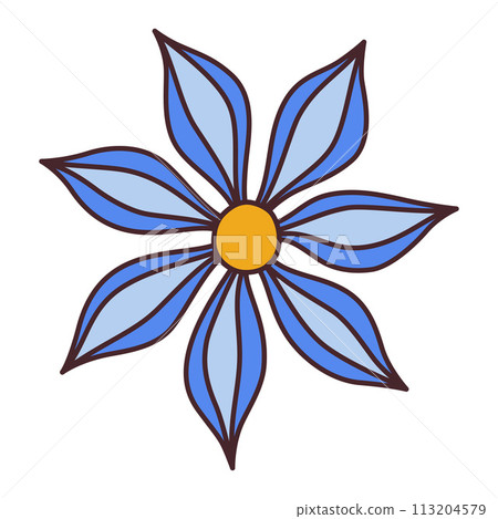 Blue flower. Floral design element. Blue flower. Floral design element. 113204579
