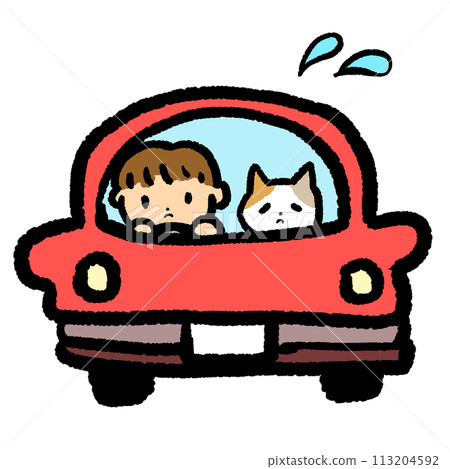 Illustration of a cat in a hurry 113204592