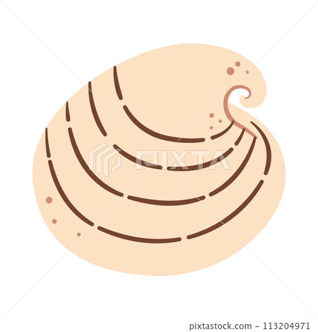 Seashell Hand drawn. Cartoon style flat illustration seashell isolated on white background. Seashell Hand drawn. Cartoon style flat illustration seashell isolated on white background. 113204971