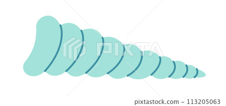Seashell Hand drawn. Cartoon style flat illustration seashell isolated on white background. Seashell Hand drawn. Cartoon style flat illustration seashell isolated on white background. 113205063