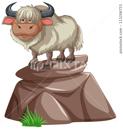 Majestic Yak on a Mountain Peak 113206753