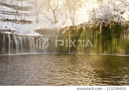 隆冬的白絲瀑布(輕井澤町) 隆冬的白絲瀑布(輕井澤町) 113206928