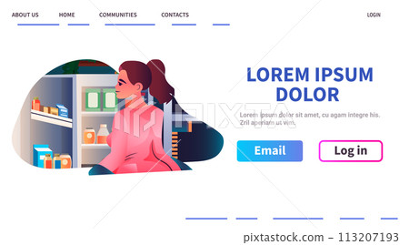 pregnant woman standing near refrigerator nutrition diet during pregnancy motherhood expectation concept 113207193