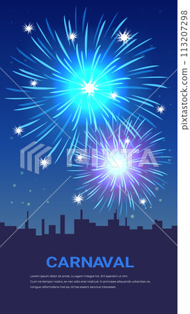 holiday fireworks festival celebration greeting invitation postcard culture and tradition carnival party concept holiday fireworks festival celebration greeting invitation postcard culture and tradition carnival party concept 113207298