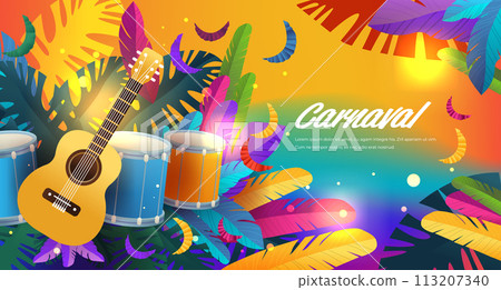 brazilian festival holiday celebration greeting invitation postcard culture and tradition carnival party concept 113207340