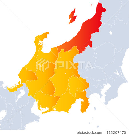 新潟縣地圖和中部地區 新潟縣地圖和中部地區 113207470
