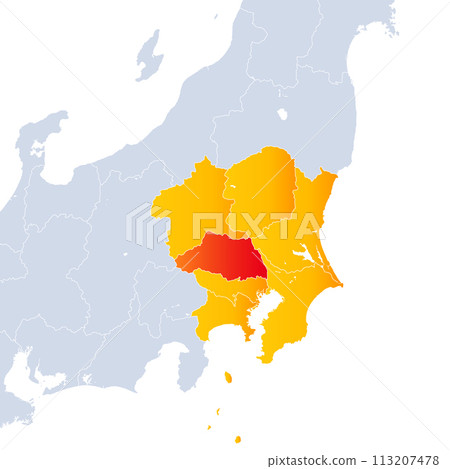 埼玉縣地圖和關東地區 埼玉縣地圖和關東地區 113207478