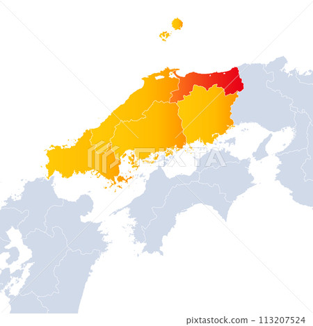 鳥取縣地圖和中國地區 鳥取縣地圖和中國地區 113207524