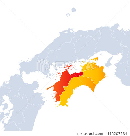 Ehime Prefecture Map and Shikoku Region 113207584