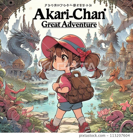 Illustration of a girl going on an adventure 113207604