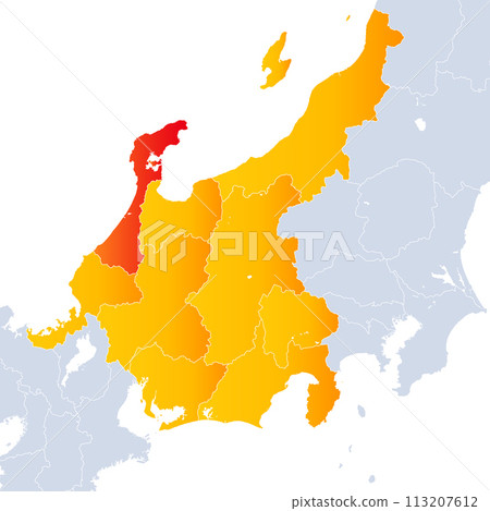 Ishikawa Prefecture Map and Chubu Region 113207612