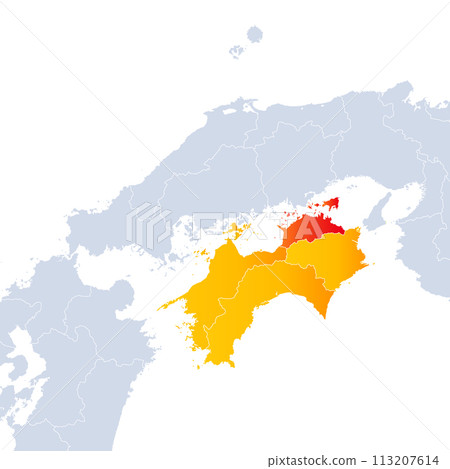 Kagawa Prefecture Map and Shikoku Region 113207614