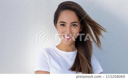 Smiley women's portrait Smiley women's portrait 113208069