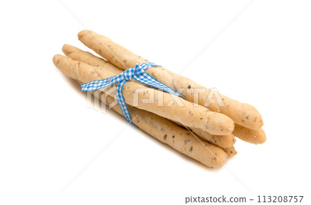 Bread sticks grissini on white 113208757