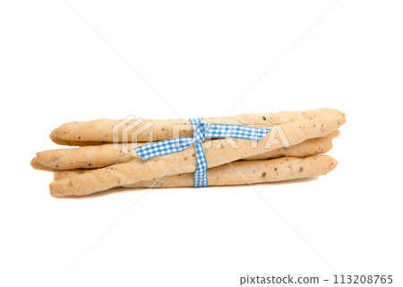 Bread sticks grissini on white 113208765