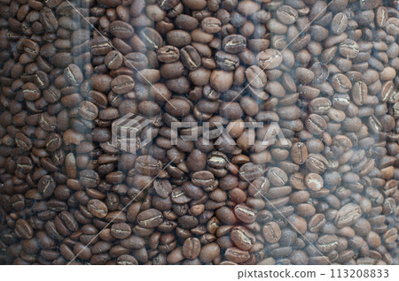 Aroma coffee beans texture or background Aroma coffee beans texture or background 113208833