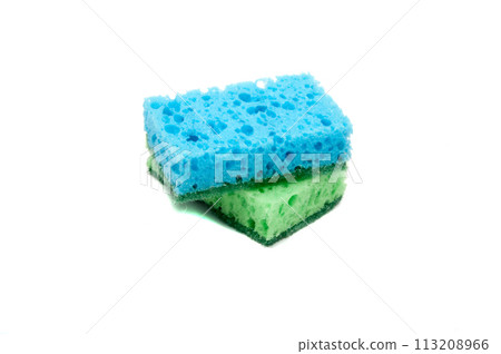 Kitchen sponge for dish isolated on the white Kitchen sponge for dish isolated on the white 113208966