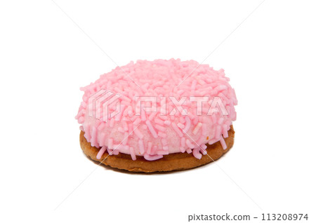 pink marshmallow cookie sweet desert isolated on the white pink marshmallow cookie sweet desert isolated on the white 113208974