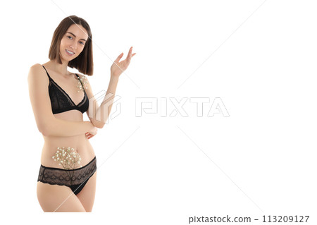 PNG slim girl in underwear isolated on white background. PNG slim girl in underwear isolated on white background. 113209127