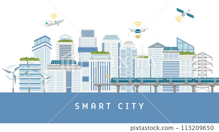 利用科技的智慧城市景觀（全高清 16:9 尺寸） 113209650