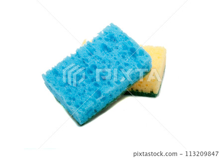 Kitchen sponge for dish isolated on the white 113209847