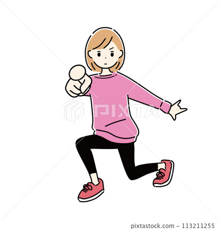 指向的女性的例證 113211255