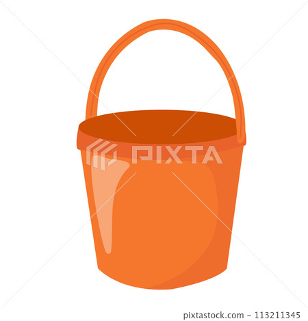 Bucket icon. Simple illustration of bucket vector icon for web design isolated on white background Bucket icon. Simple illustration of bucket vector icon for web design isolated on white background 113211345