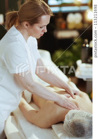 massage therapist in spa salon do therapeutic massage massage therapist in spa salon do therapeutic massage 113211698