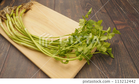 Parsley with roots 113212442