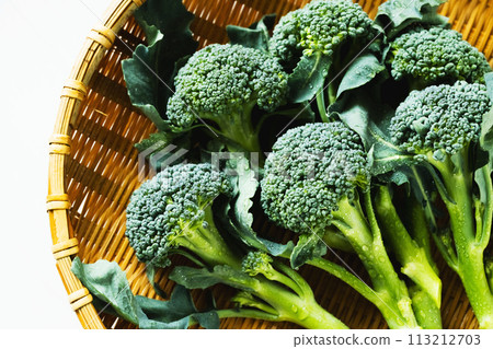 Broccoli sticks in a colander Broccoli sticks in a colander 113212703