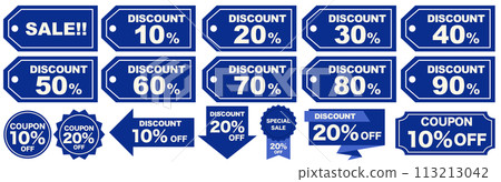 A collection of blue price reduction advertisement templates 113213042