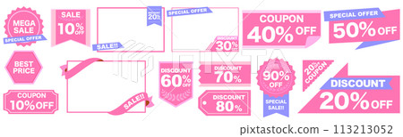 Pink discount advertisement template collection Pink discount advertisement template collection 113213052