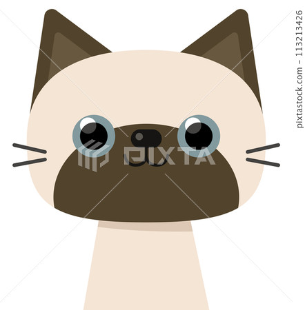 Cute hand drawn cats breed cartoon set siamese cat 113213426