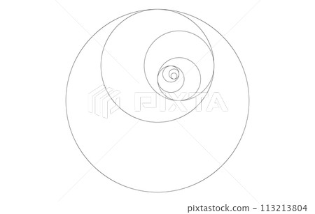 Ratio used in design, combination of circles in golden ratio Ratio used in design, combination of circles in golden ratio 113213804