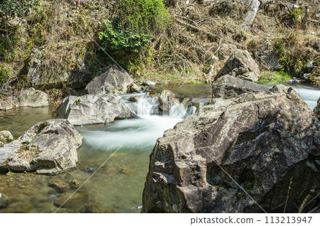 The clear waters of Kurama River, north of Kyoto The clear waters of Kurama River, north of Kyoto 113213947