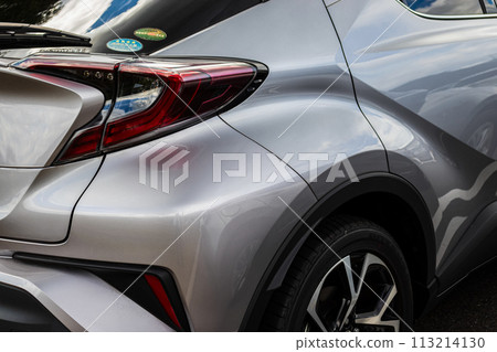 Silver car close-up 113214130