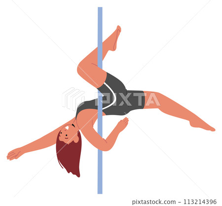 Captivating Pole Dancer Female Character Exudes Sensuality With Fluid Movements, Captivating Her Audience With Grace Captivating Pole Dancer Female Character Exudes Sensuality With Fluid Movements, Captivating Her Audience With Grace 113214396