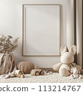 still life with decorated eggs in a vase 113214767