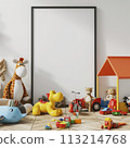 wooden frame with toys 113214768