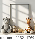 cute bear on window sill 113214769