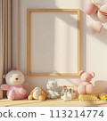 mock up poster with cute bunny and eggs 113214774